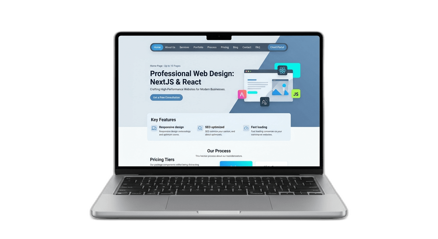 Website Design: Next.js React Professional + Online Store (up to 10 pages)